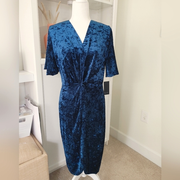 free press Dresses & Skirts - NWT FREE PRESS Blue Velour Dress - Size Medium